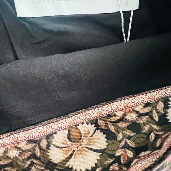 Zimmermann Illuminate High Waist brown and Pink Floral Shorts - Picture 3 of 8